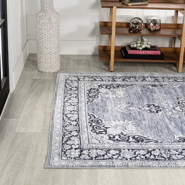Bausch Bohemian Distressed Chenille Machine-washable Area Rug